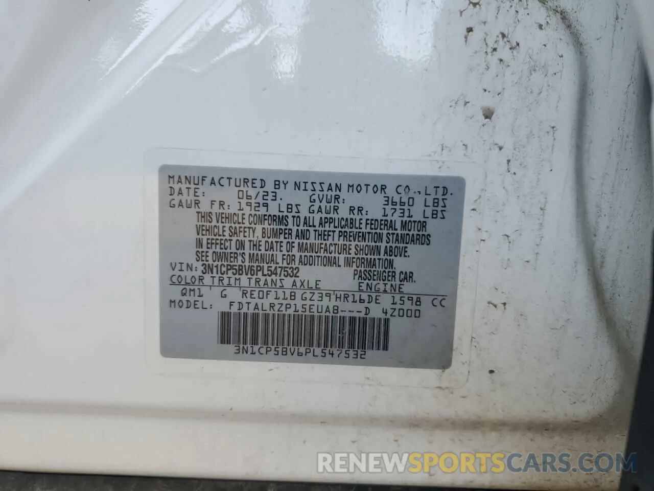 12 Photograph of a damaged car 3N1CP5BV6PL547532 NISSAN KICKS 2023