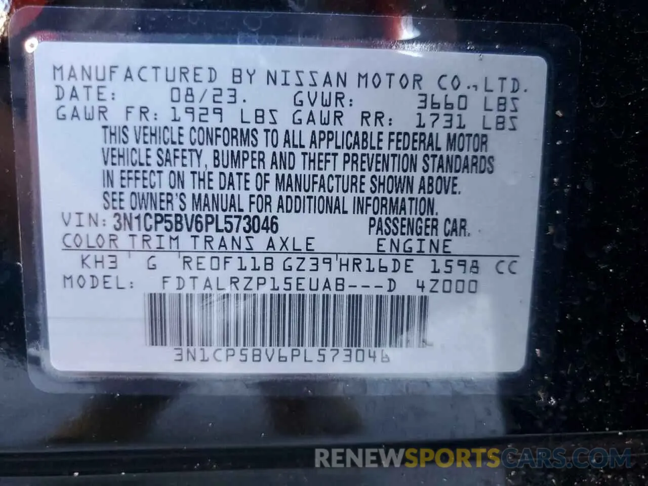 12 Фотография поврежденного автомобиля 3N1CP5BV6PL573046 NISSAN KICKS 2023