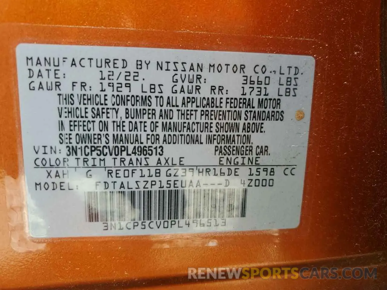 13 Photograph of a damaged car 3N1CP5CV0PL496513 NISSAN KICKS 2023