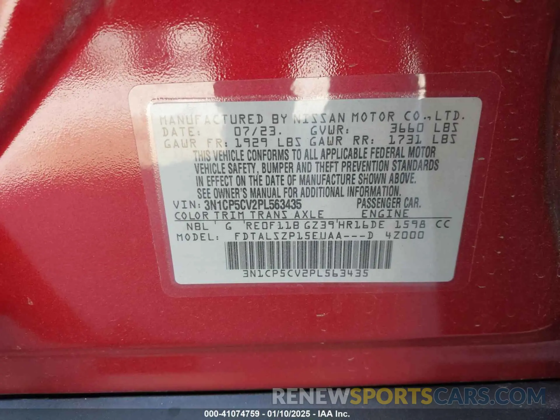 9 Фотография поврежденного автомобиля 3N1CP5CV2PL563435 NISSAN KICKS 2023