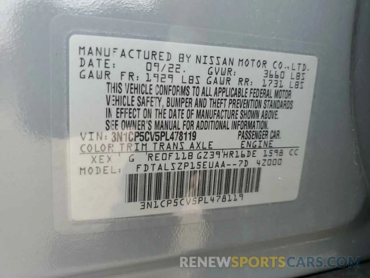 12 Photograph of a damaged car 3N1CP5CV5PL478119 NISSAN KICKS 2023