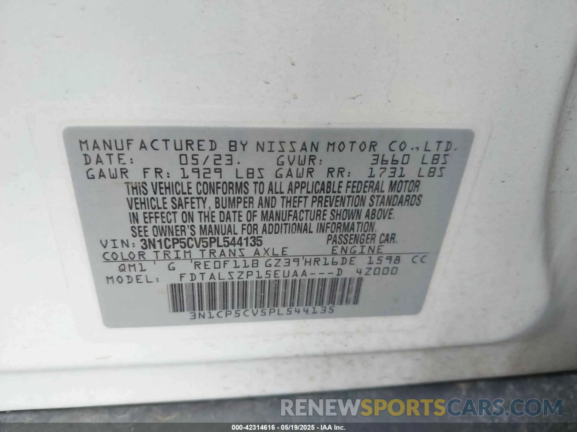 9 Фотография поврежденного автомобиля 3N1CP5CV5PL544135 NISSAN KICKS 2023