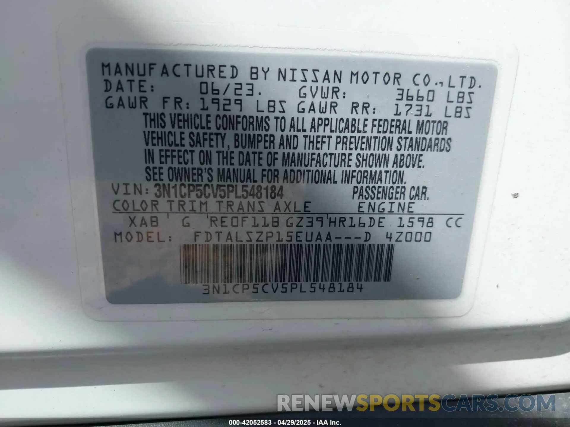 9 Фотография поврежденного автомобиля 3N1CP5CV5PL548184 NISSAN KICKS 2023