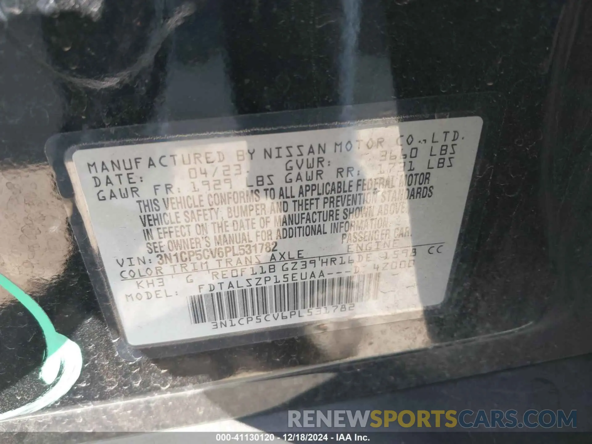 9 Photograph of a damaged car 3N1CP5CV6PL531782 NISSAN KICKS 2023