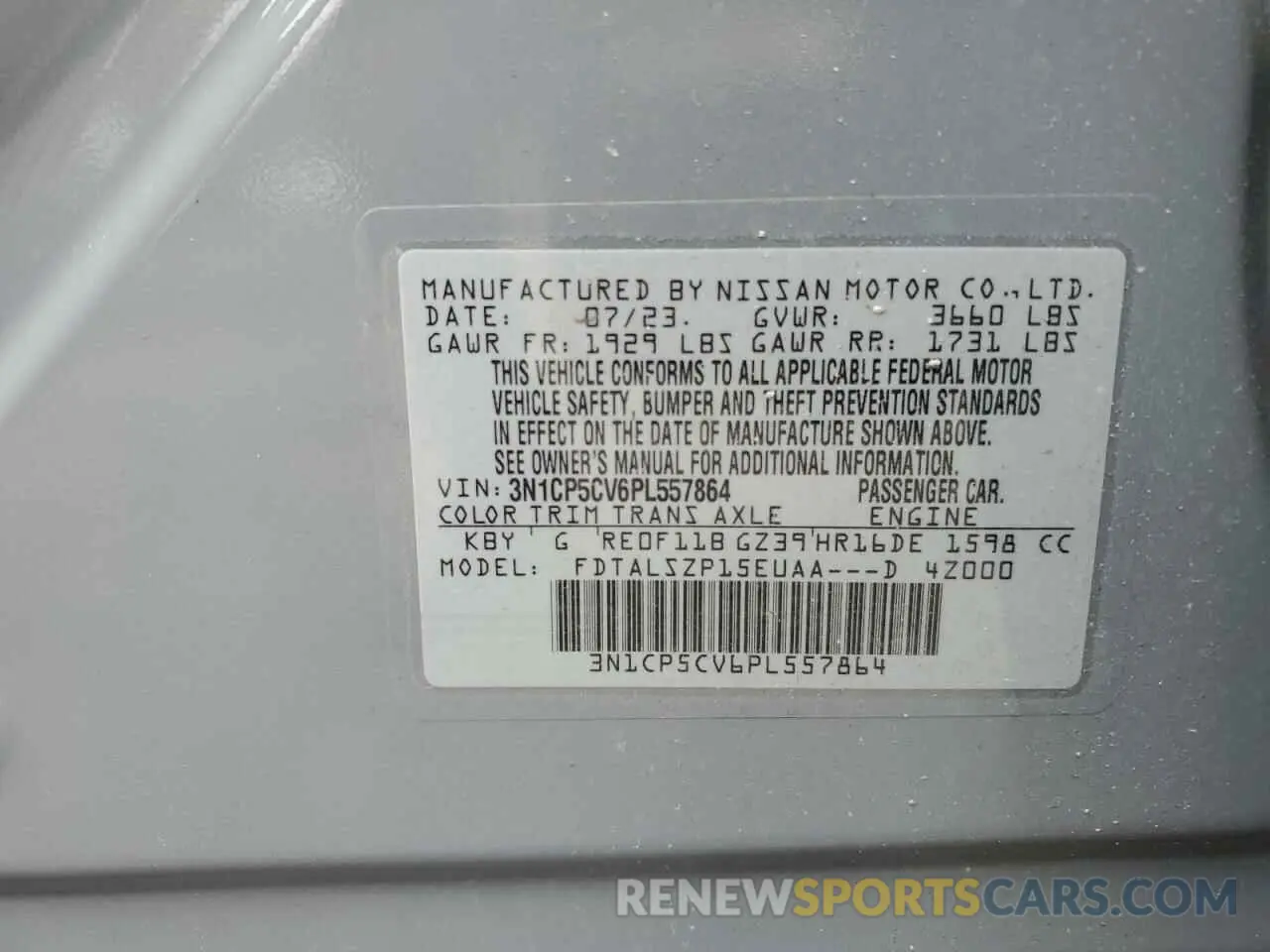 13 Фотография поврежденного автомобиля 3N1CP5CV6PL557864 NISSAN KICKS 2023