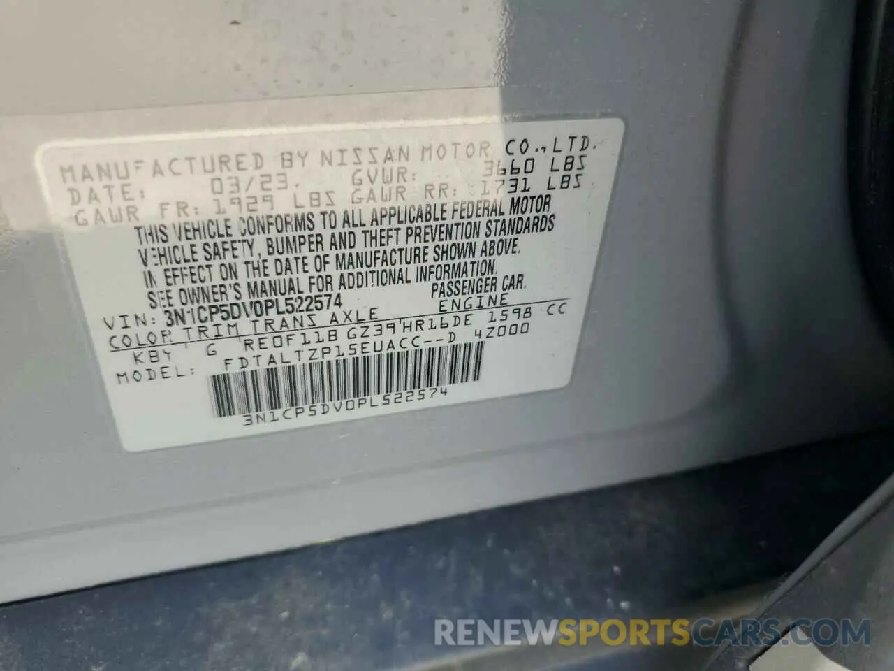 13 Photograph of a damaged car 3N1CP5DV0PL522574 NISSAN KICKS 2023