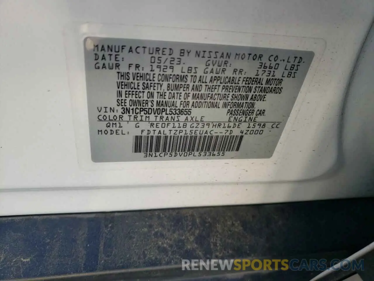 13 Photograph of a damaged car 3N1CP5DV0PL533655 NISSAN KICKS 2023