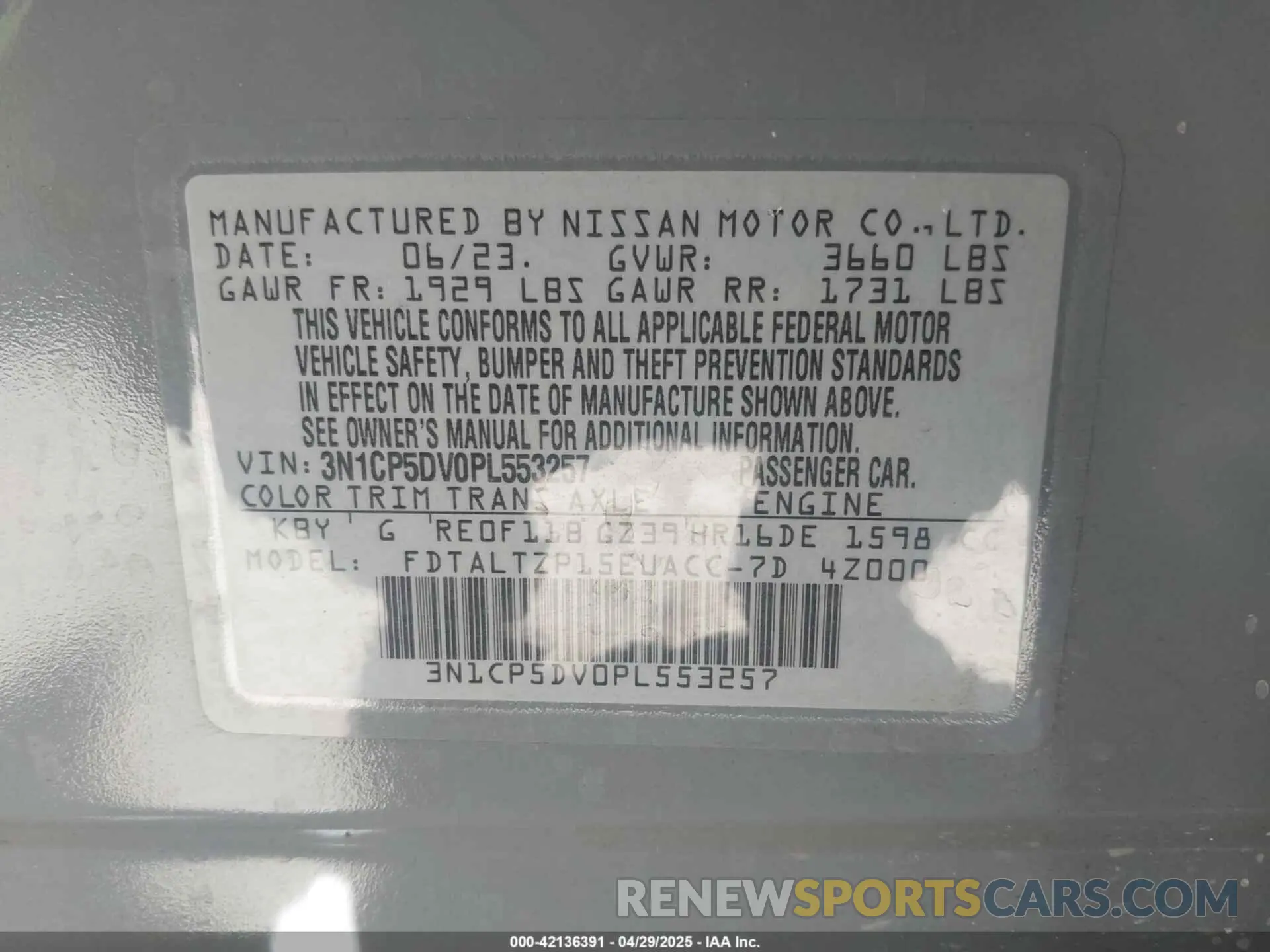 9 Фотография поврежденного автомобиля 3N1CP5DV0PL553257 NISSAN KICKS 2023