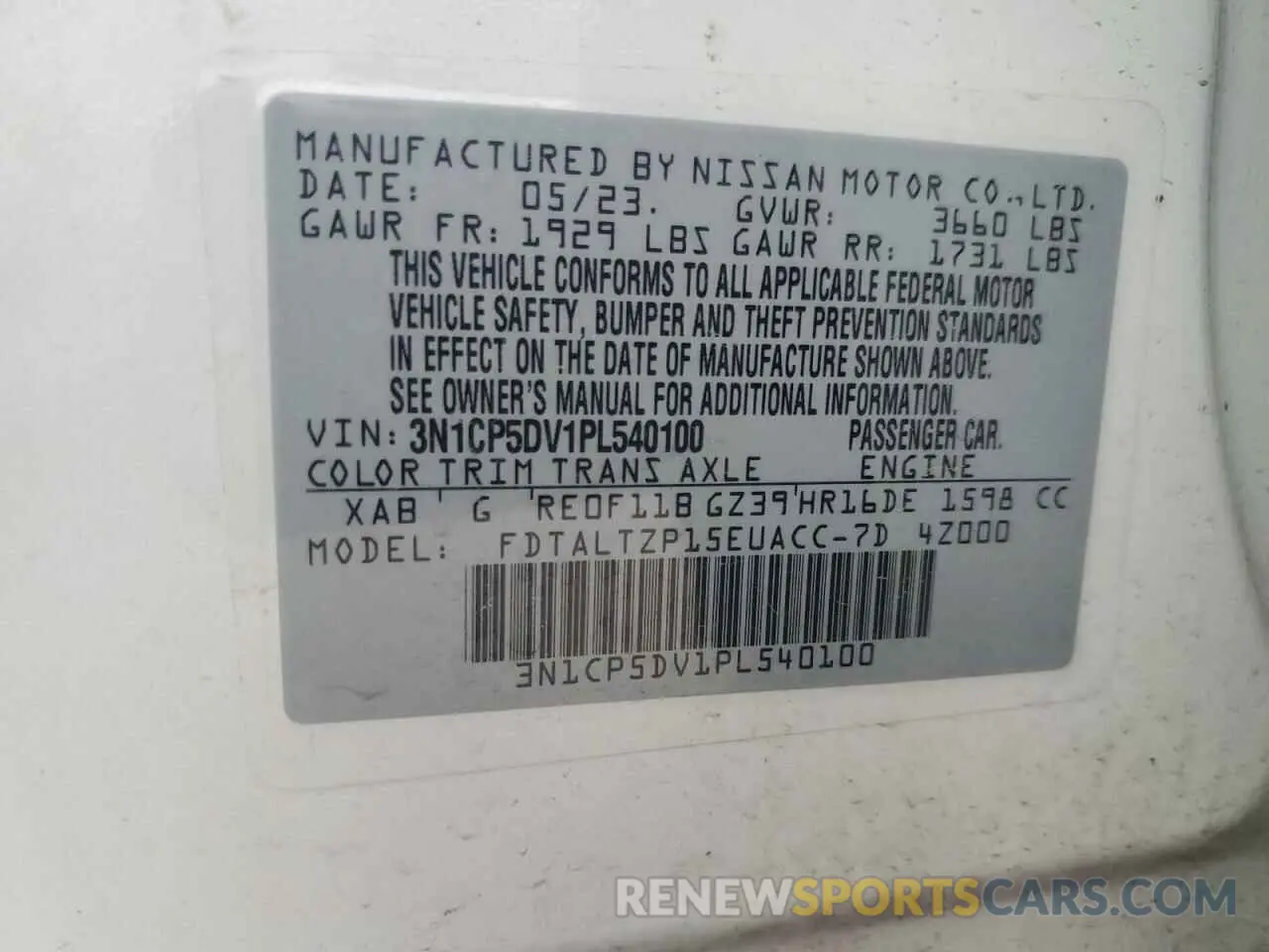 13 Photograph of a damaged car 3N1CP5DV1PL540100 NISSAN KICKS 2023