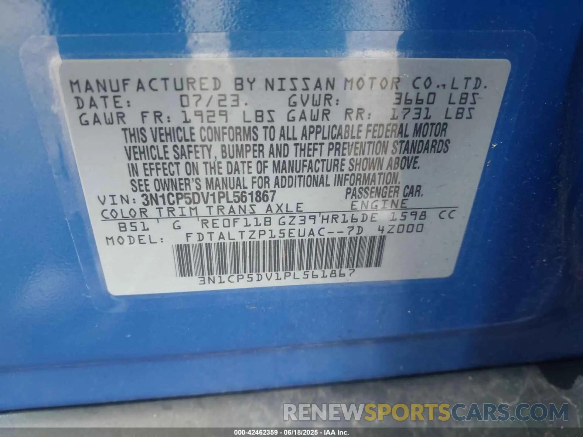9 Photograph of a damaged car 3N1CP5DV1PL561867 NISSAN KICKS 2023
