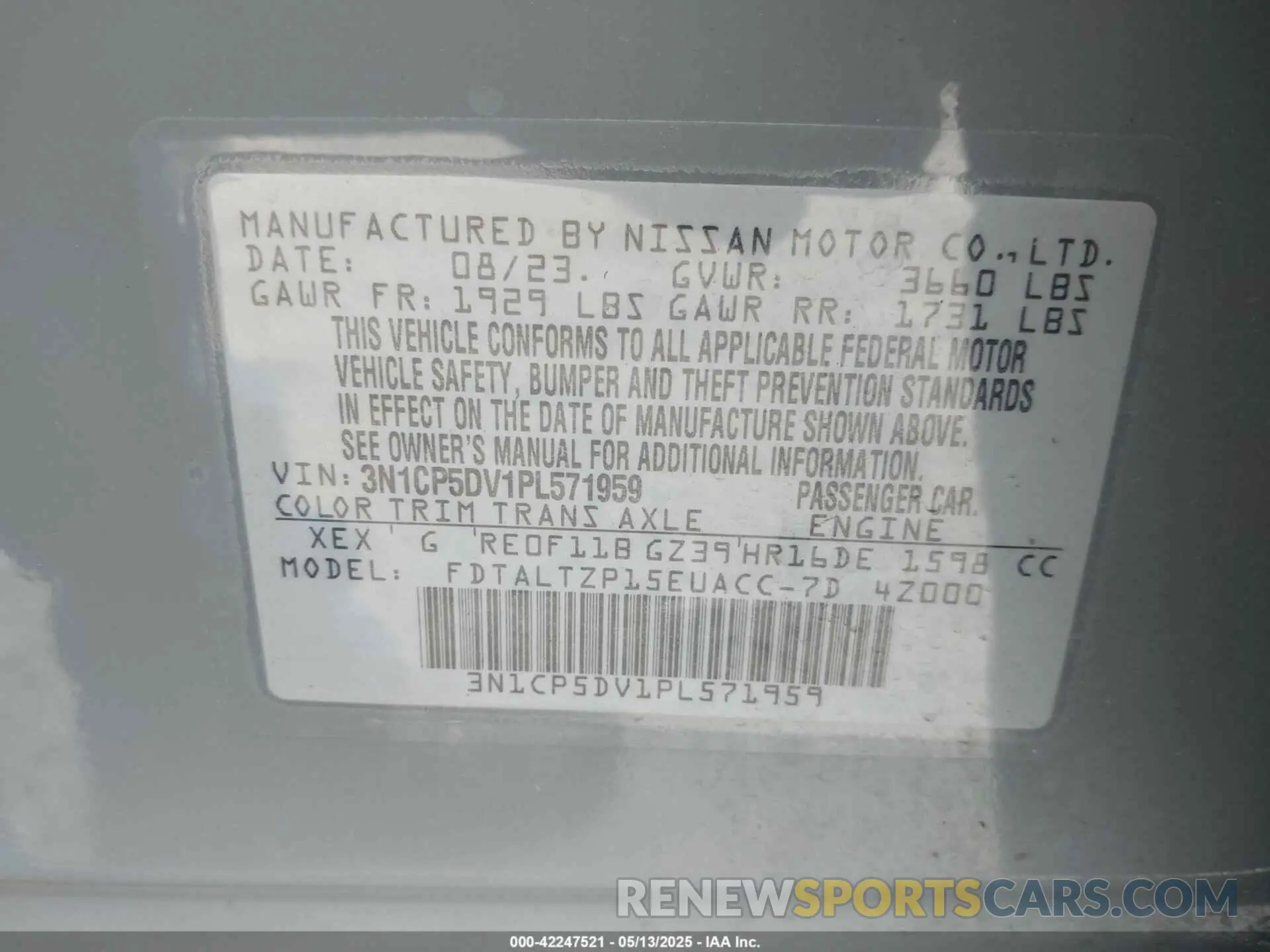 9 Photograph of a damaged car 3N1CP5DV1PL571959 NISSAN KICKS 2023