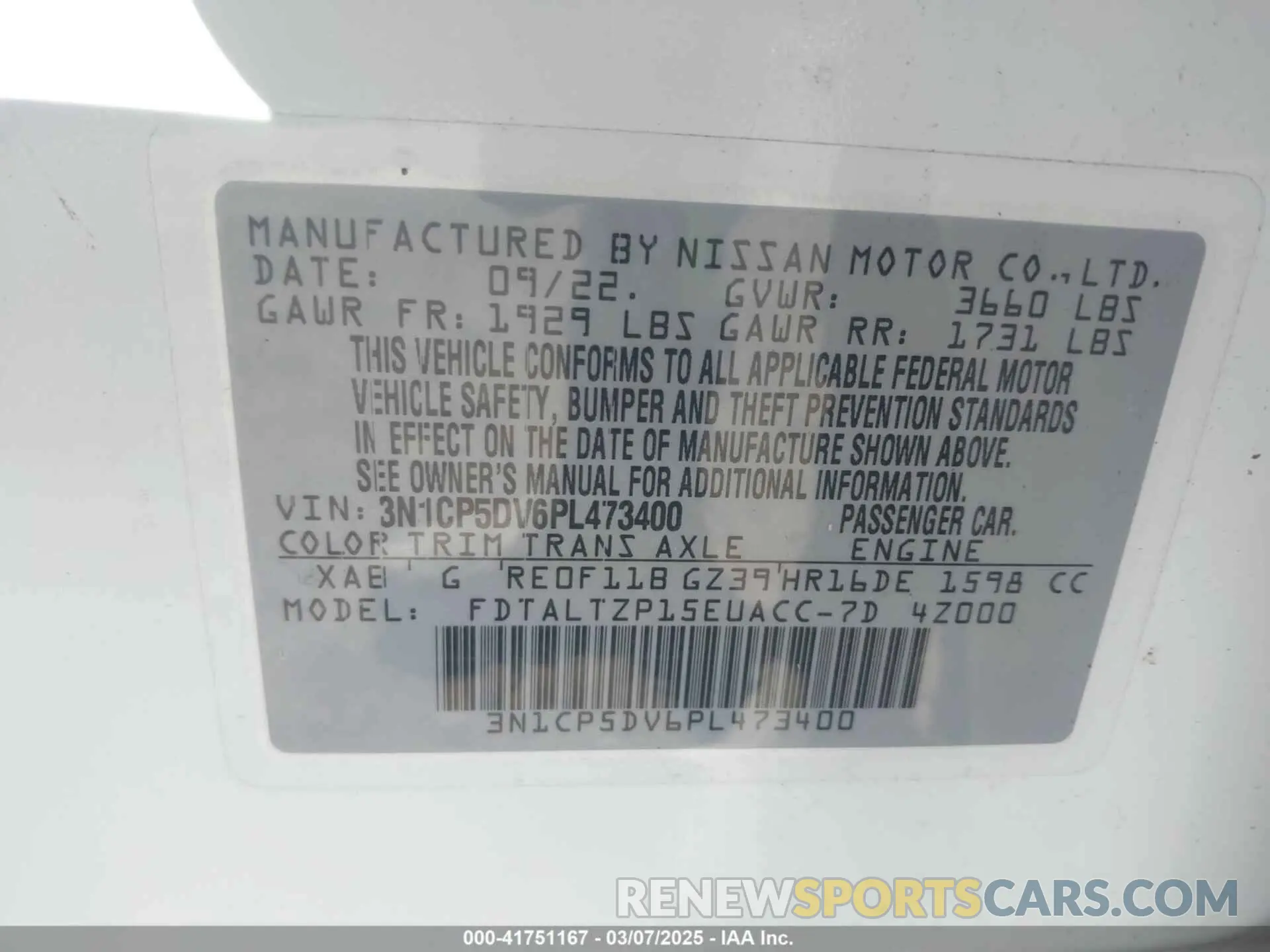 9 Photograph of a damaged car 3N1CP5DV6PL473400 NISSAN KICKS 2023