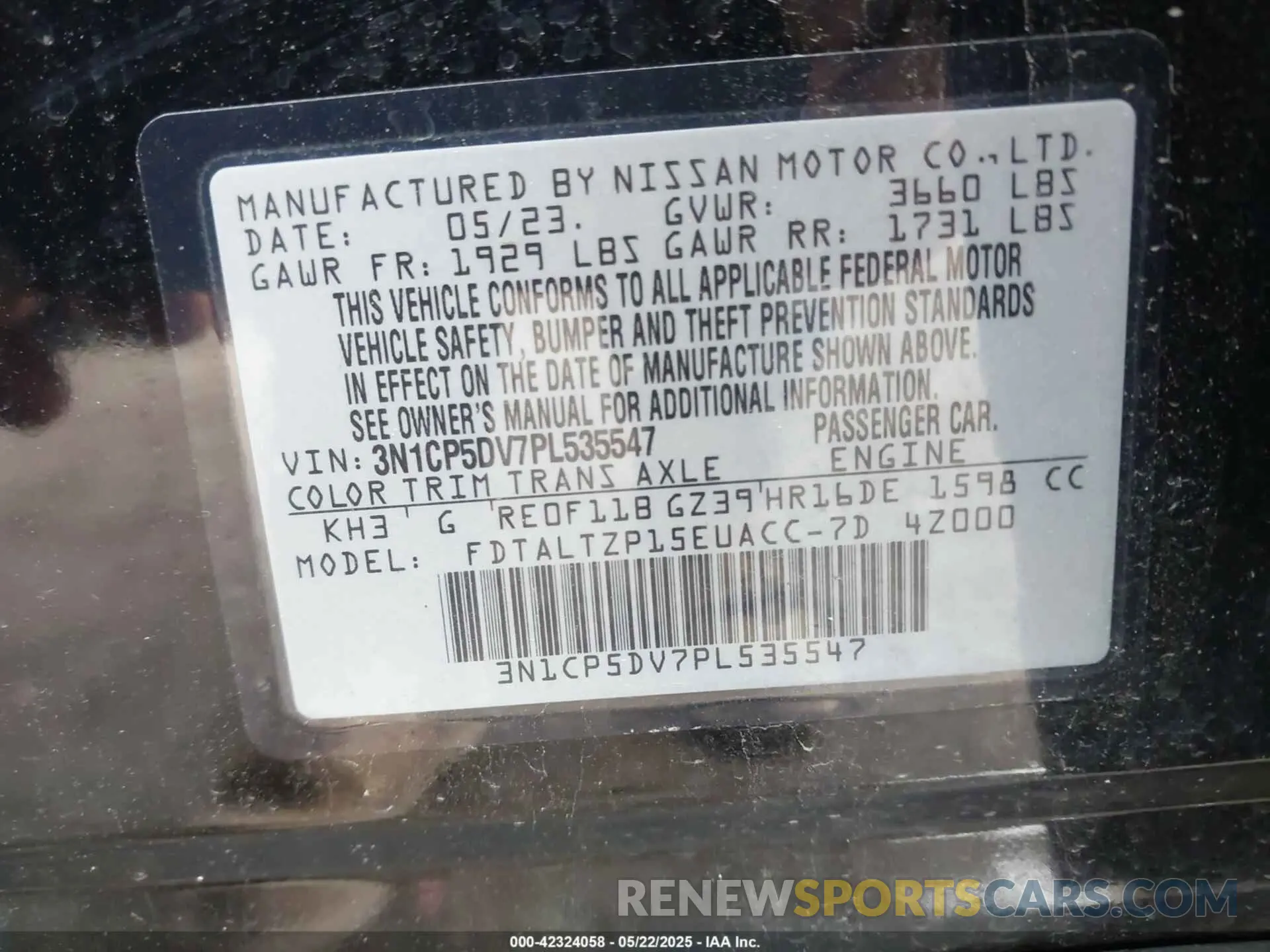 9 Photograph of a damaged car 3N1CP5DV7PL535547 NISSAN KICKS 2023