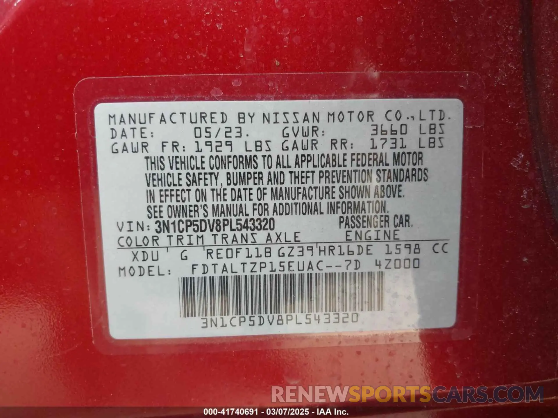 9 Photograph of a damaged car 3N1CP5DV8PL543320 NISSAN KICKS 2023