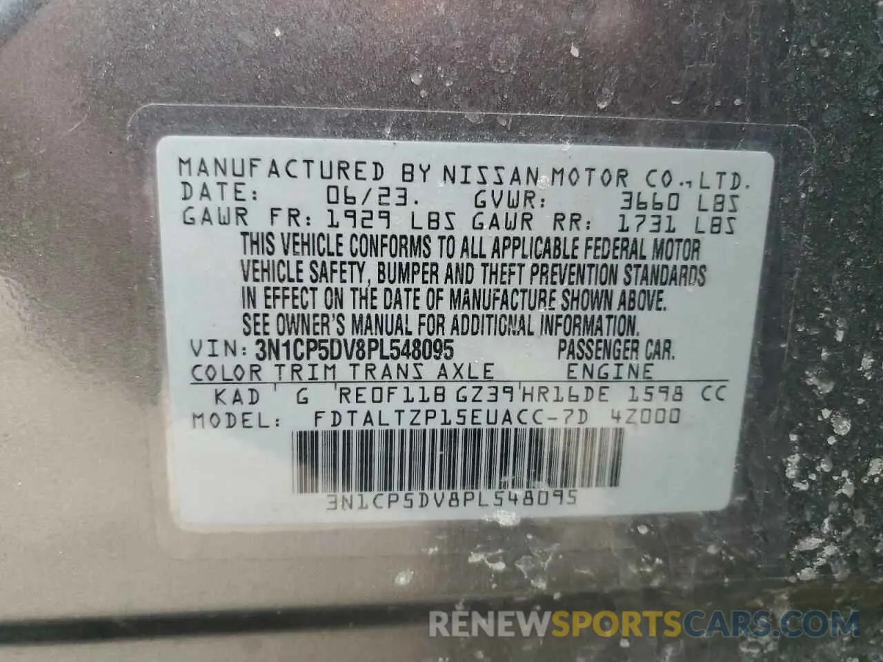 13 Photograph of a damaged car 3N1CP5DV8PL548095 NISSAN KICKS 2023