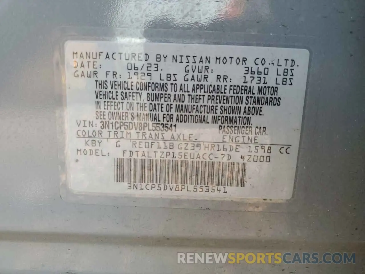13 Фотография поврежденного автомобиля 3N1CP5DV8PL553541 NISSAN KICKS 2023