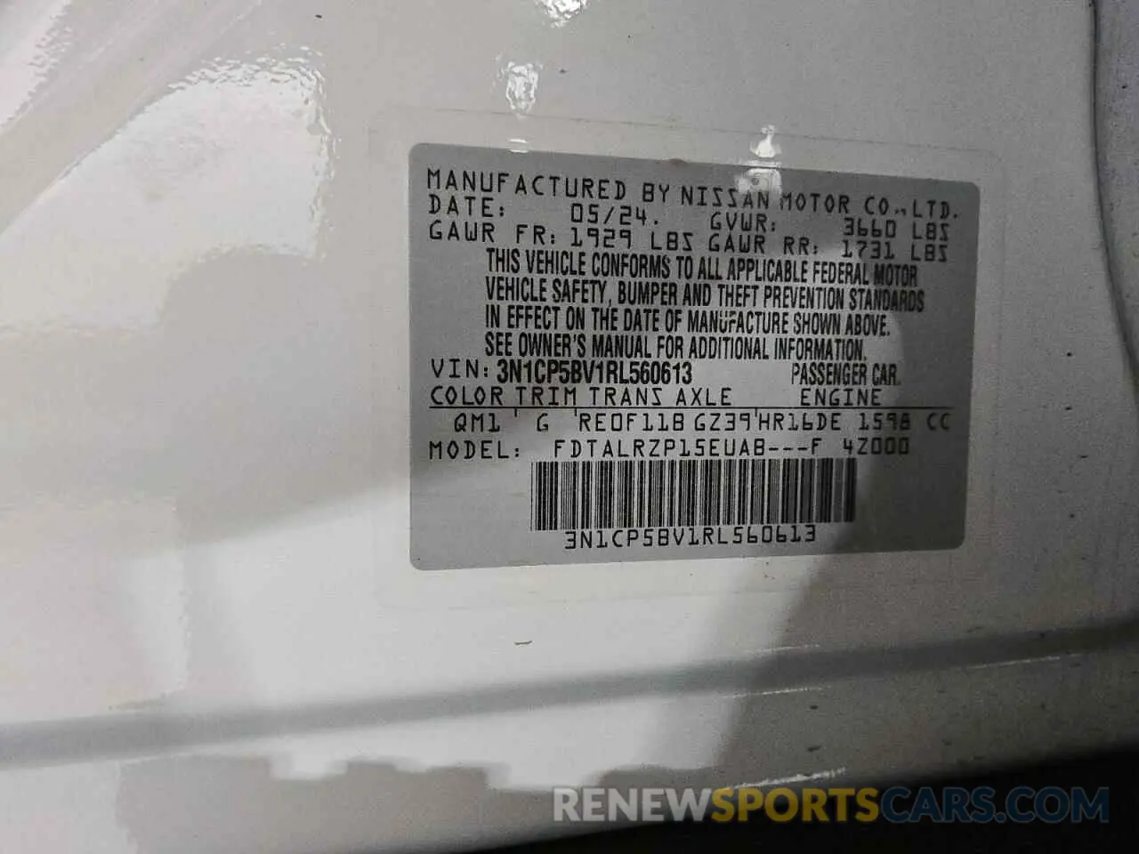 12 Photograph of a damaged car 3N1CP5BV1RL560613 NISSAN KICKS 2024