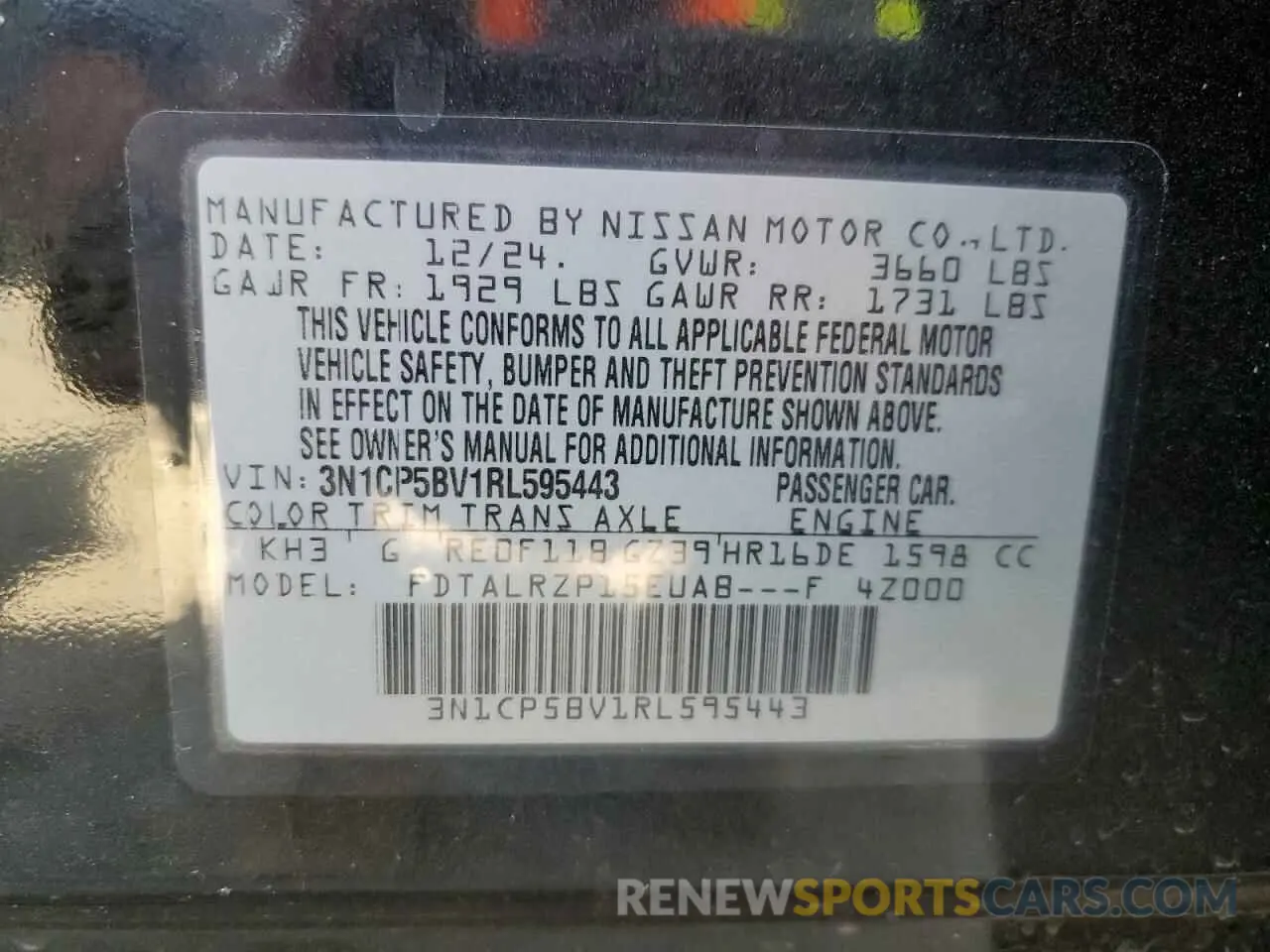 13 Фотография поврежденного автомобиля 3N1CP5BV1RL595443 NISSAN KICKS 2024