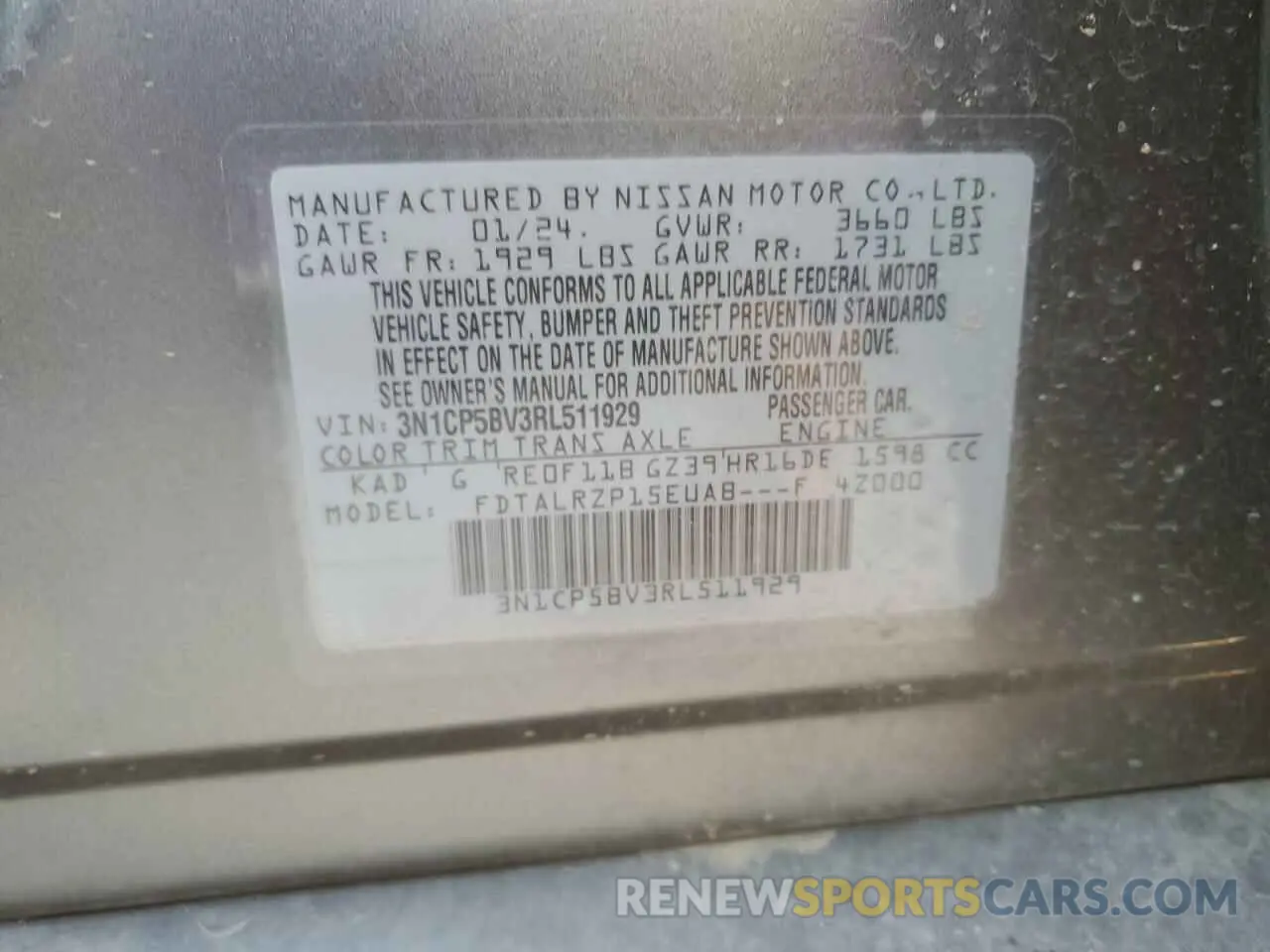 13 Photograph of a damaged car 3N1CP5BV3RL511929 NISSAN KICKS 2024