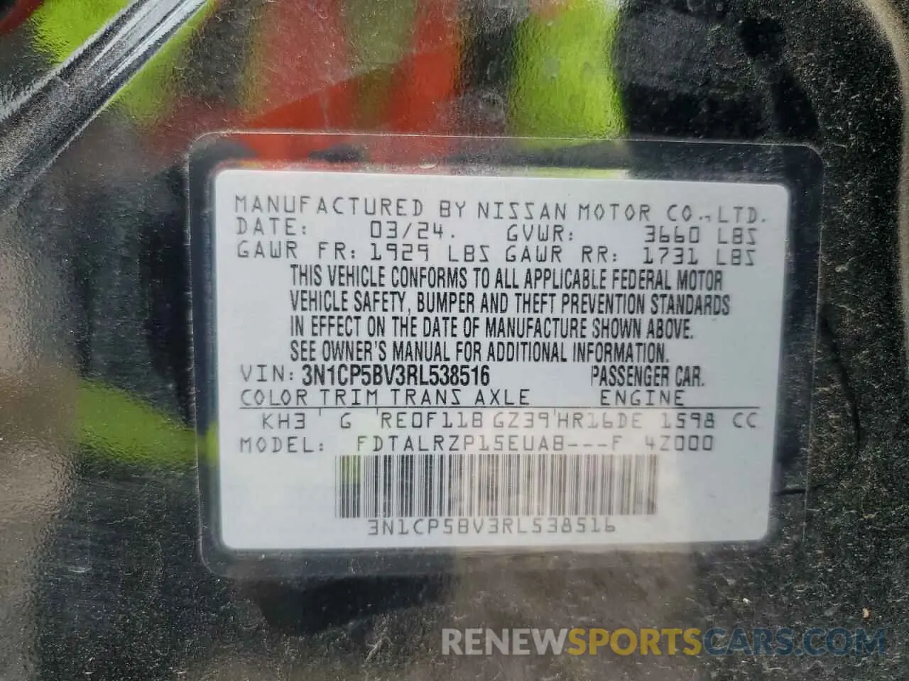 13 Photograph of a damaged car 3N1CP5BV3RL538516 NISSAN KICKS 2024