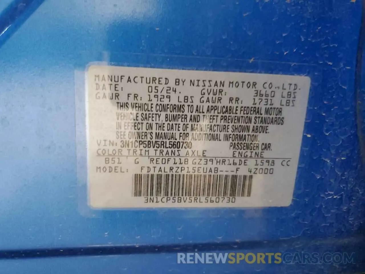 13 Фотография поврежденного автомобиля 3N1CP5BV5RL560730 NISSAN KICKS 2024