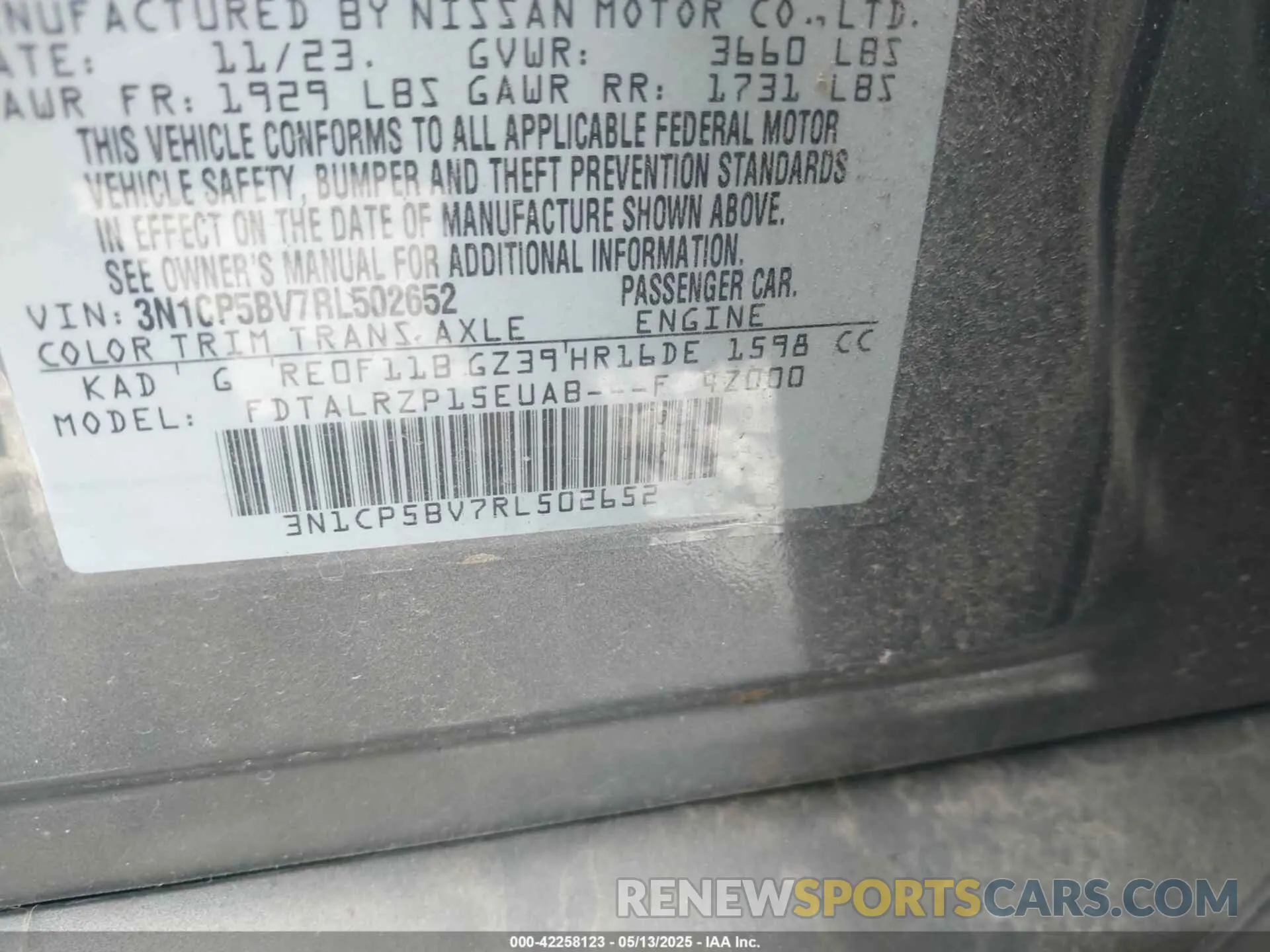 9 Фотография поврежденного автомобиля 3N1CP5BV7RL502652 NISSAN KICKS 2024
