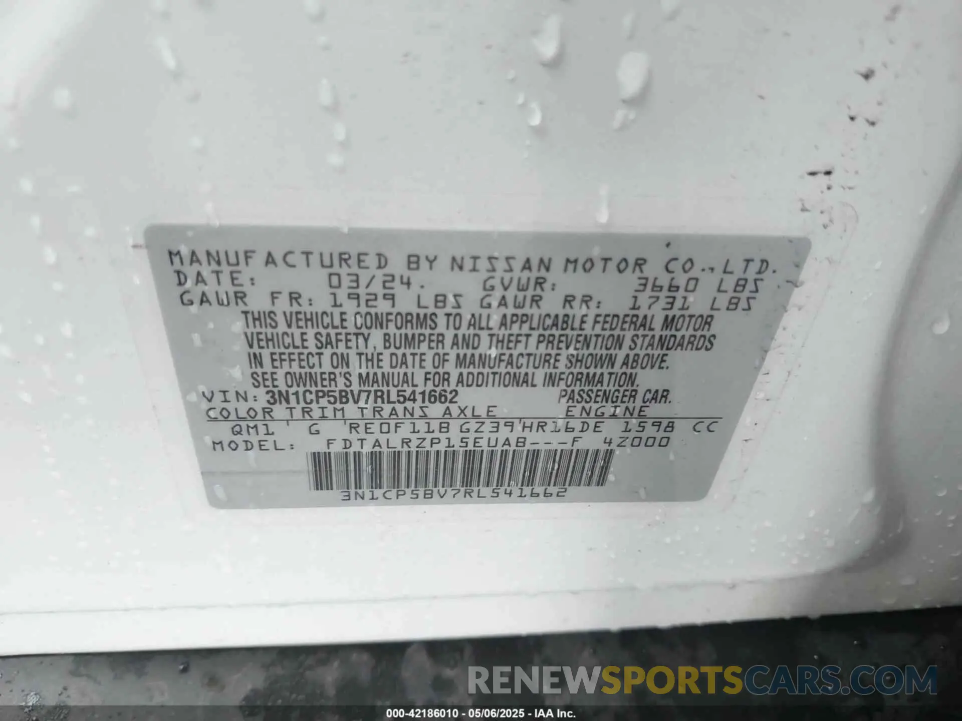 9 Photograph of a damaged car 3N1CP5BV7RL541662 NISSAN KICKS 2024