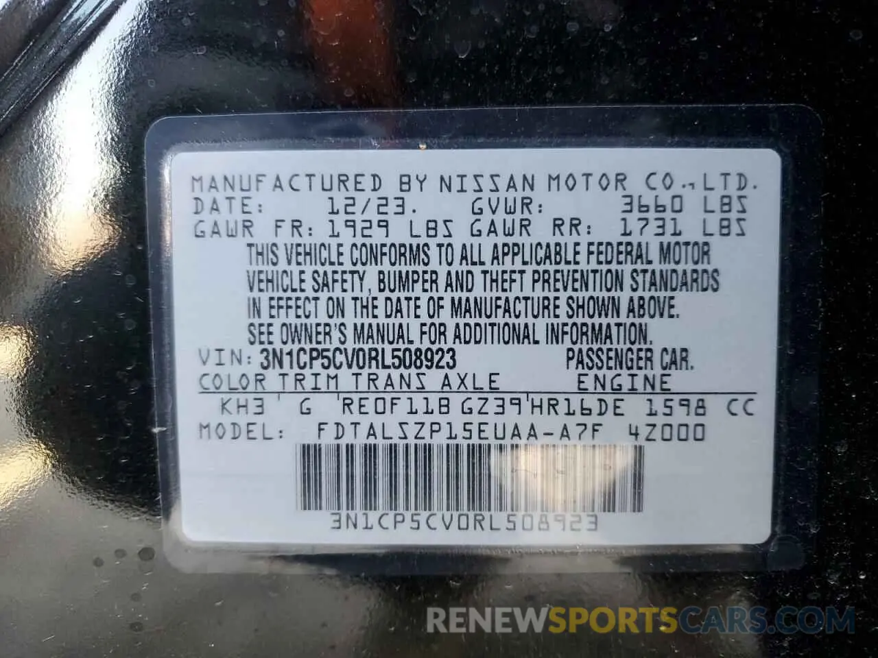 12 Фотография поврежденного автомобиля 3N1CP5CV0RL508923 NISSAN KICKS 2024
