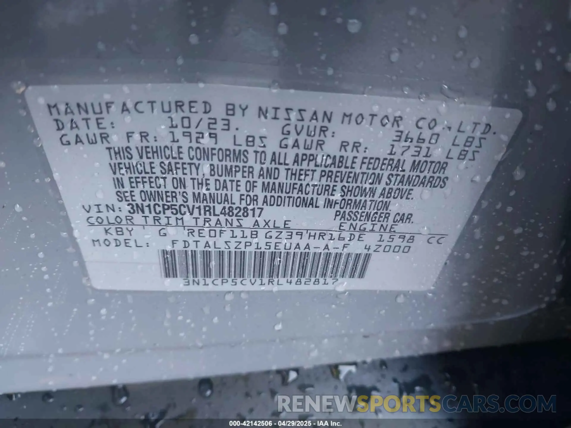 9 Фотография поврежденного автомобиля 3N1CP5CV1RL482817 NISSAN KICKS 2024