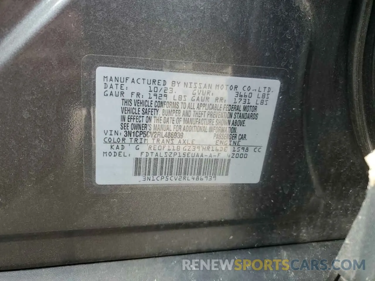 15 Photograph of a damaged car 3N1CP5CV2RL486939 NISSAN KICKS 2024