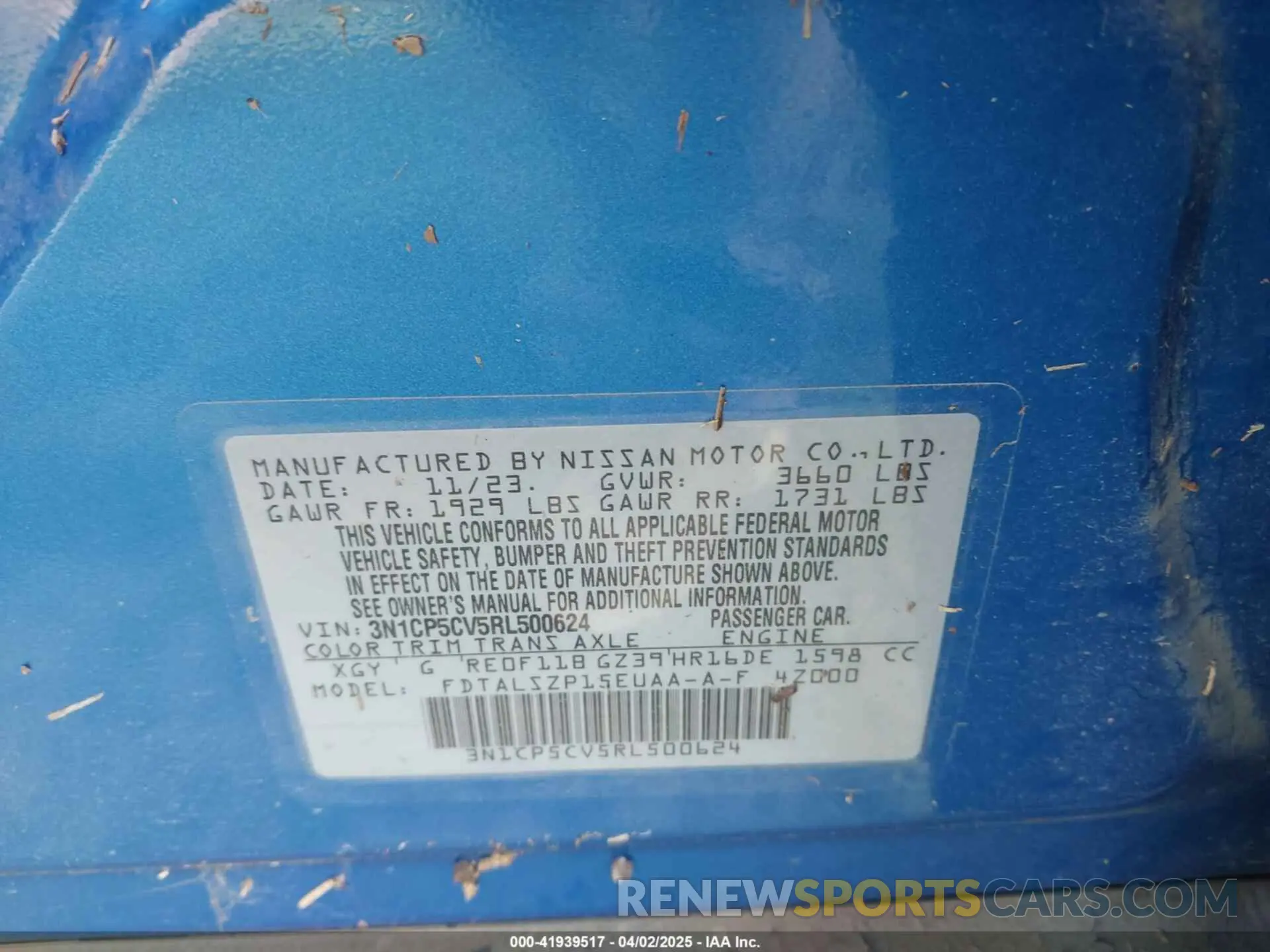9 Фотография поврежденного автомобиля 3N1CP5CV5RL500624 NISSAN KICKS 2024