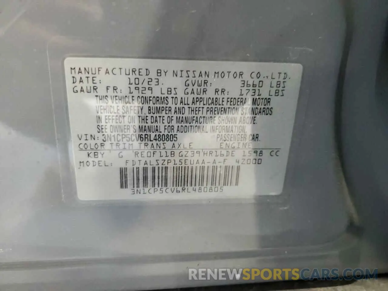 12 Photograph of a damaged car 3N1CP5CV6RL480805 NISSAN KICKS 2024