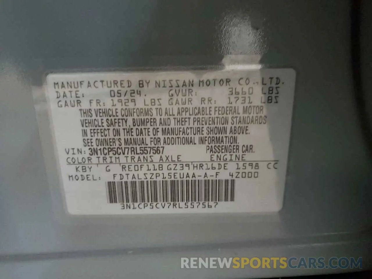 13 Photograph of a damaged car 3N1CP5CV7RL557567 NISSAN KICKS 2024