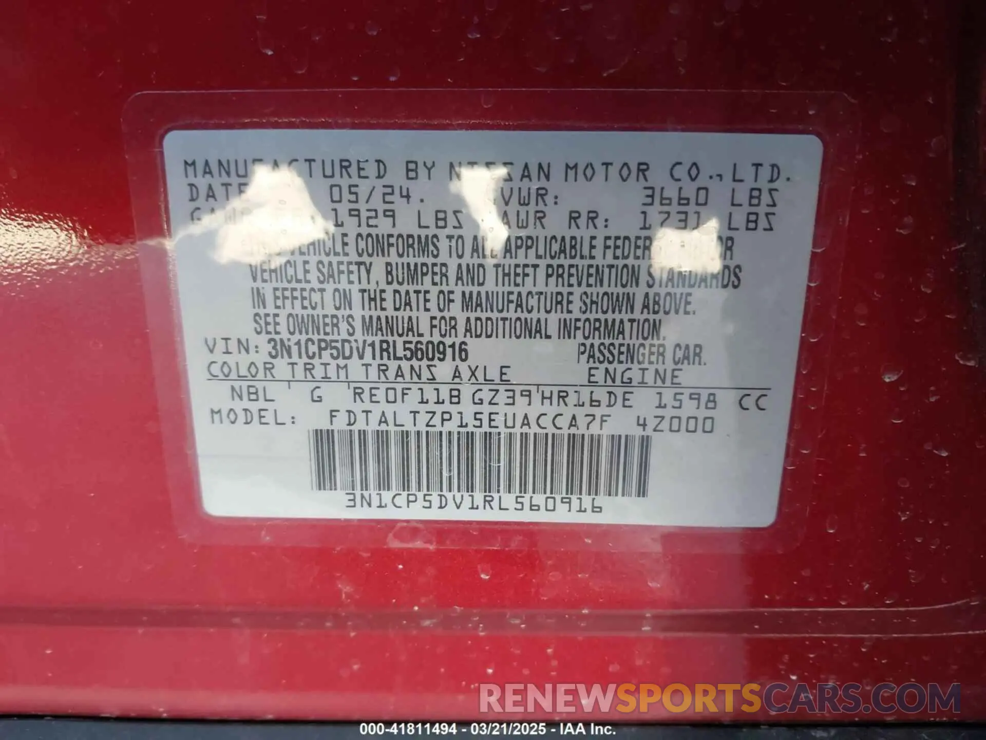 9 Photograph of a damaged car 3N1CP5DV1RL560916 NISSAN KICKS 2024