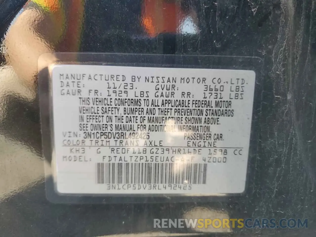 14 Photograph of a damaged car 3N1CP5DV3RL492425 NISSAN KICKS 2024