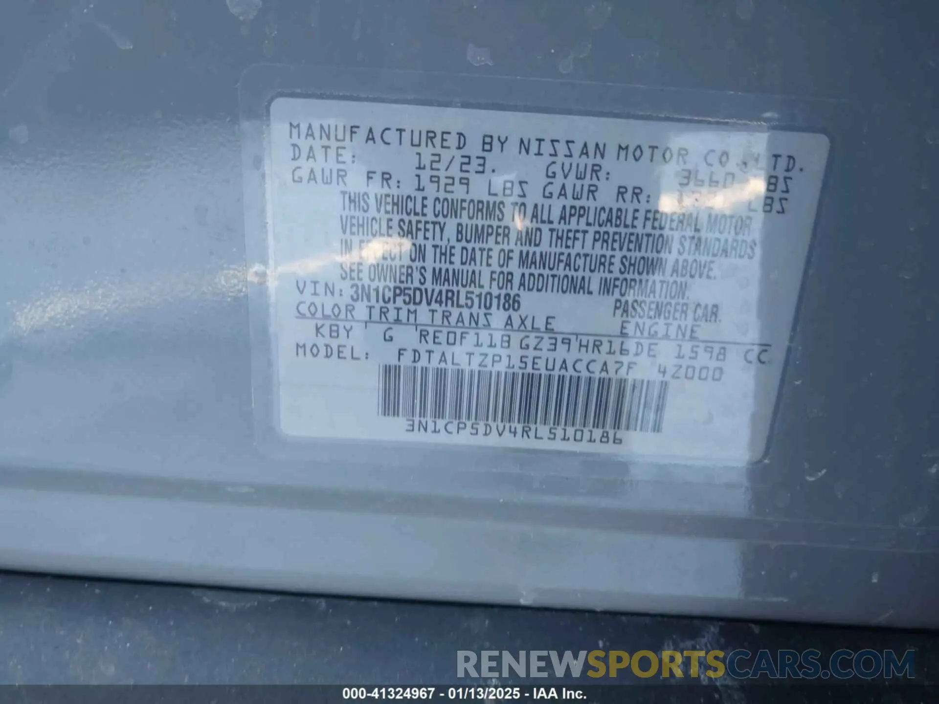 9 Photograph of a damaged car 3N1CP5DV4RL510186 NISSAN KICKS 2024