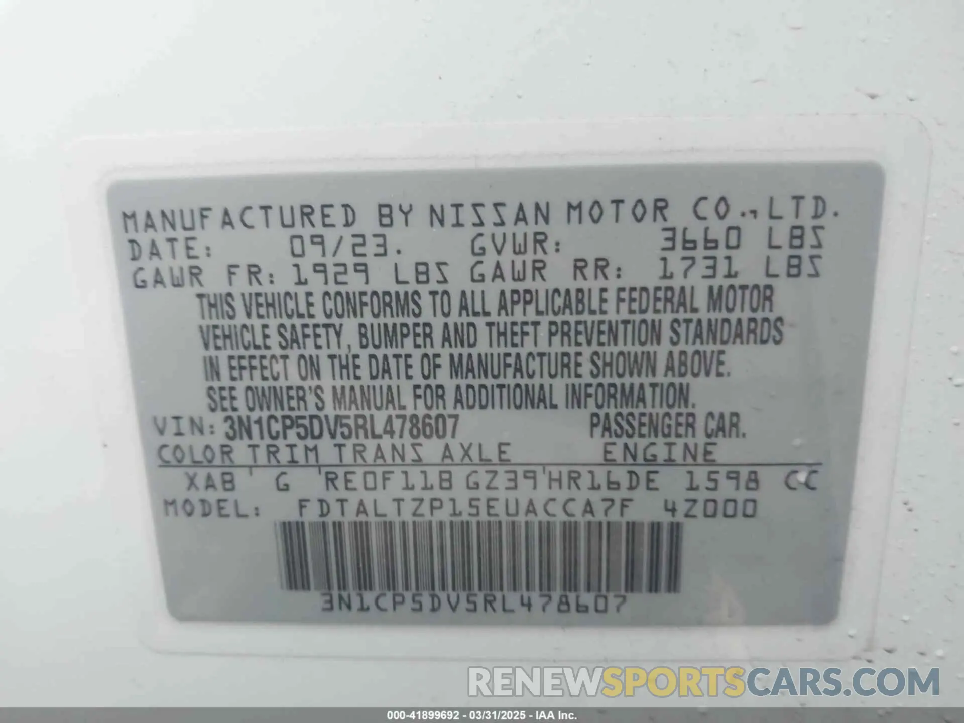 9 Фотография поврежденного автомобиля 3N1CP5DV5RL478607 NISSAN KICKS 2024
