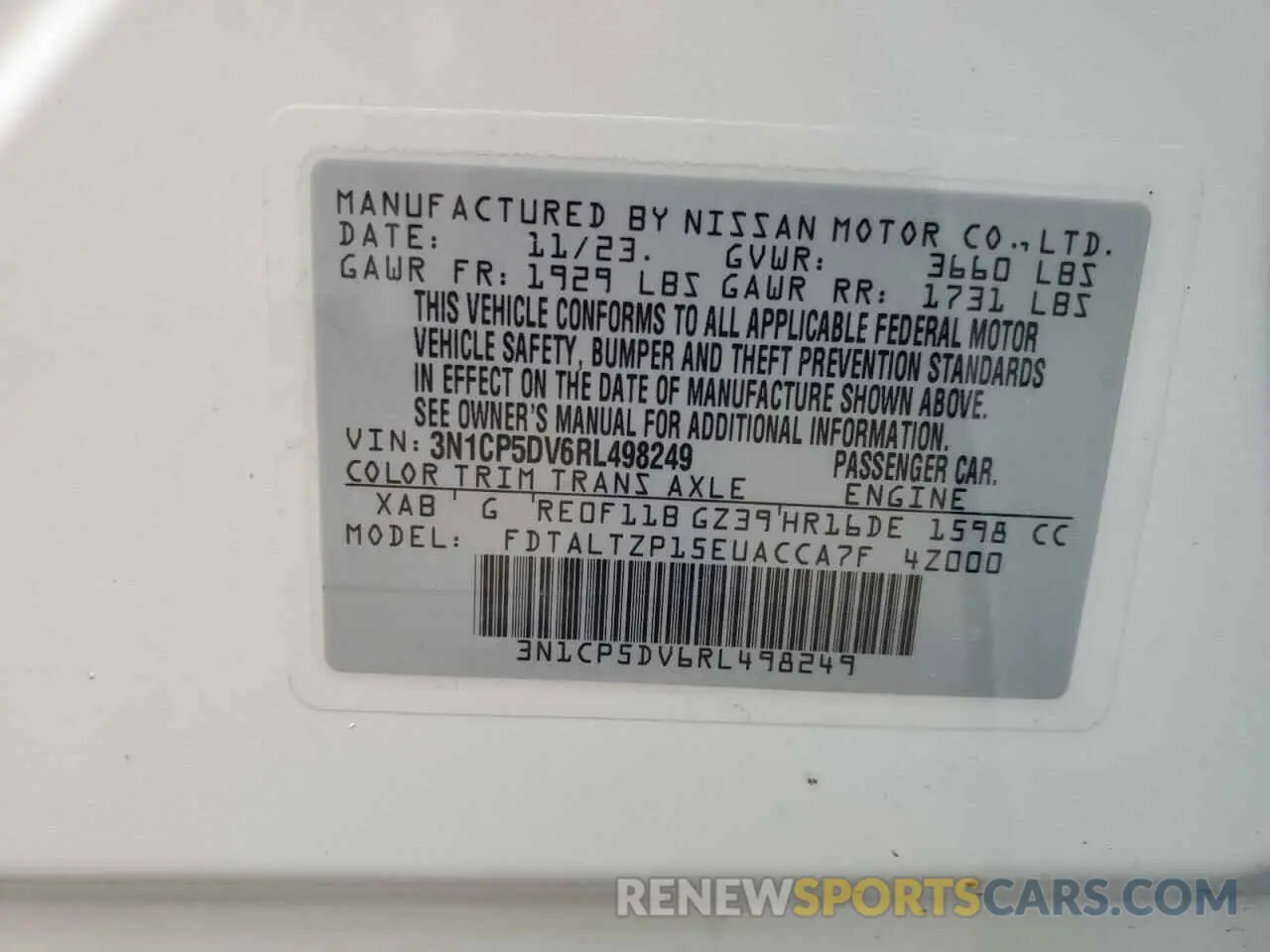 14 Фотография поврежденного автомобиля 3N1CP5DV6RL498249 NISSAN KICKS 2024