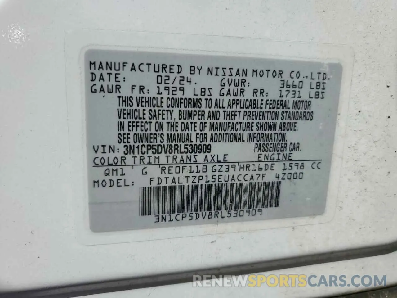 15 Фотография поврежденного автомобиля 3N1CP5DV8RL530909 NISSAN KICKS 2024