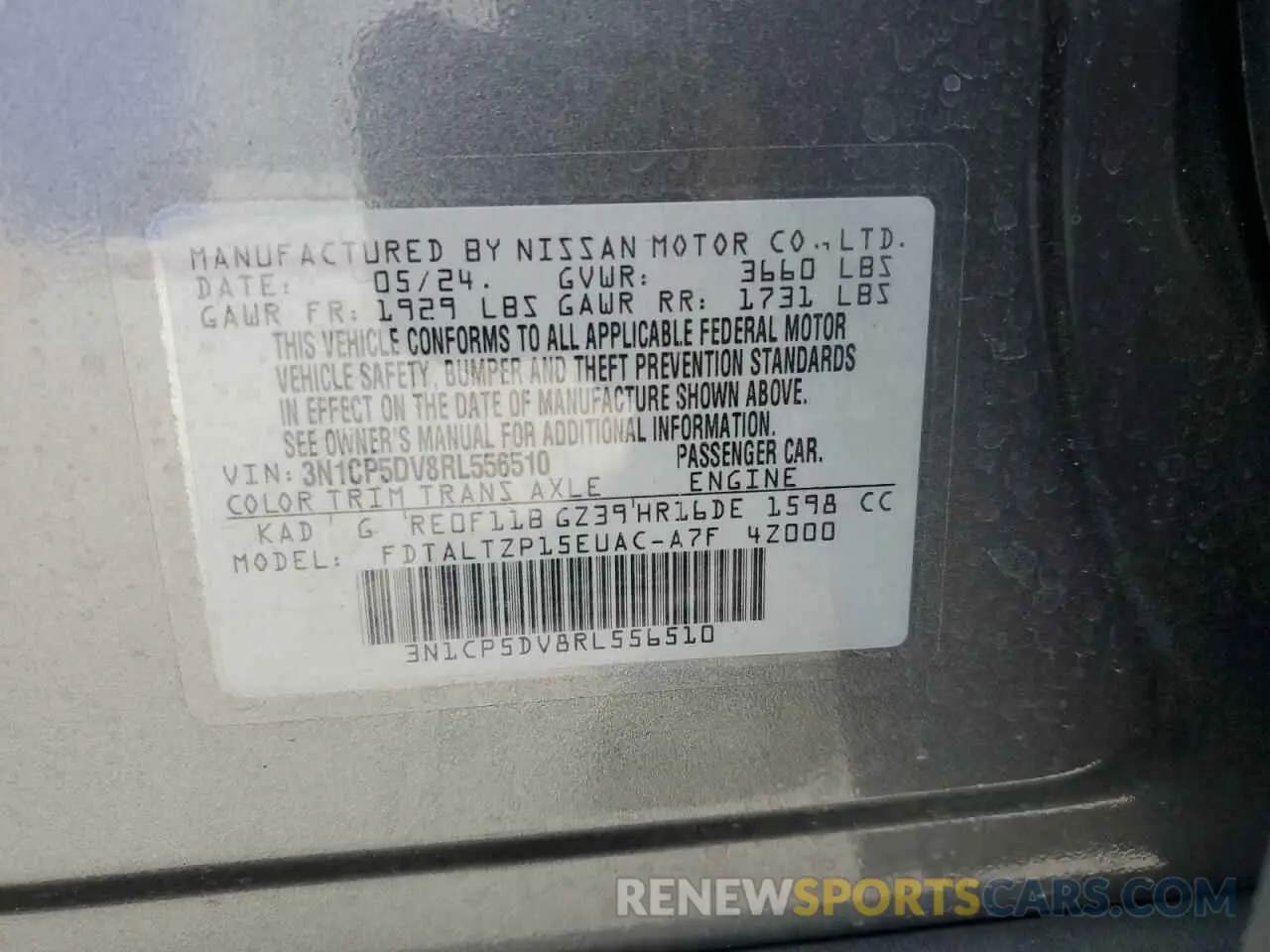 13 Photograph of a damaged car 3N1CP5DV8RL556510 NISSAN KICKS 2024