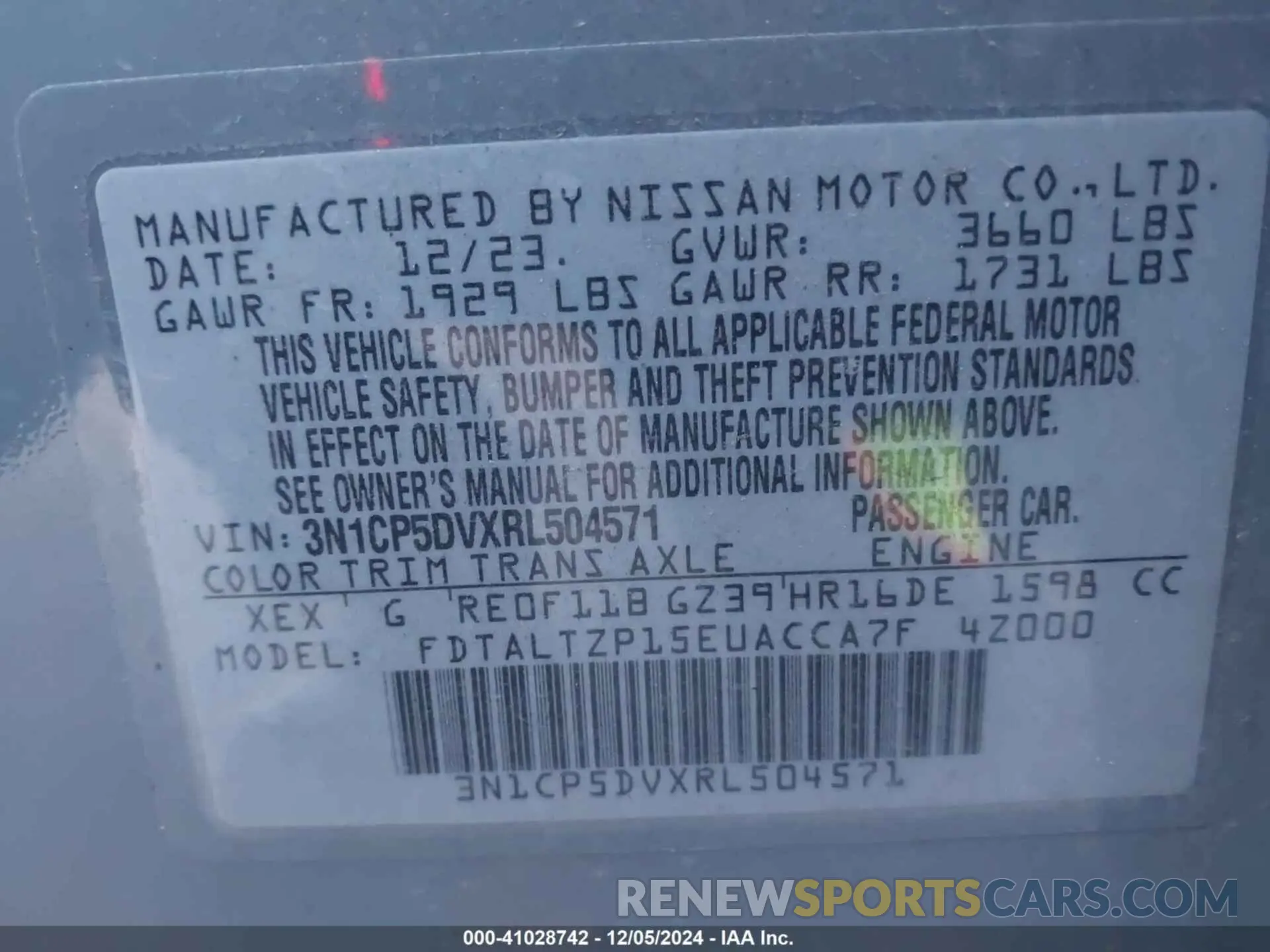 9 Фотография поврежденного автомобиля 3N1CP5DVXRL504571 NISSAN KICKS 2024
