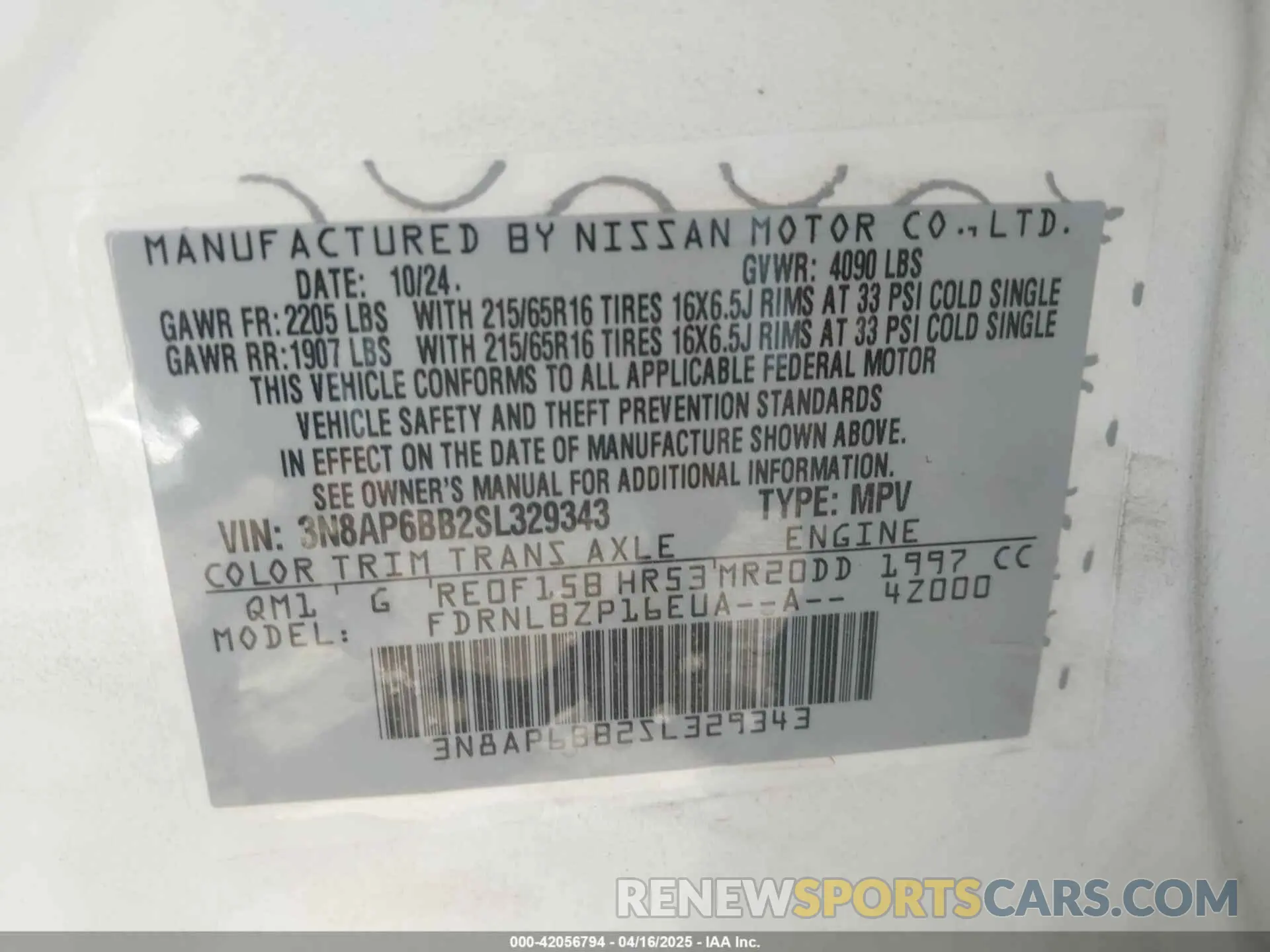 9 Photograph of a damaged car 3N8AP6BB2SL329343 NISSAN KICKS 2025