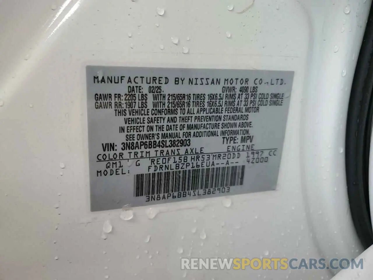 14 Photograph of a damaged car 3N8AP6BB4SL382903 NISSAN KICKS 2025