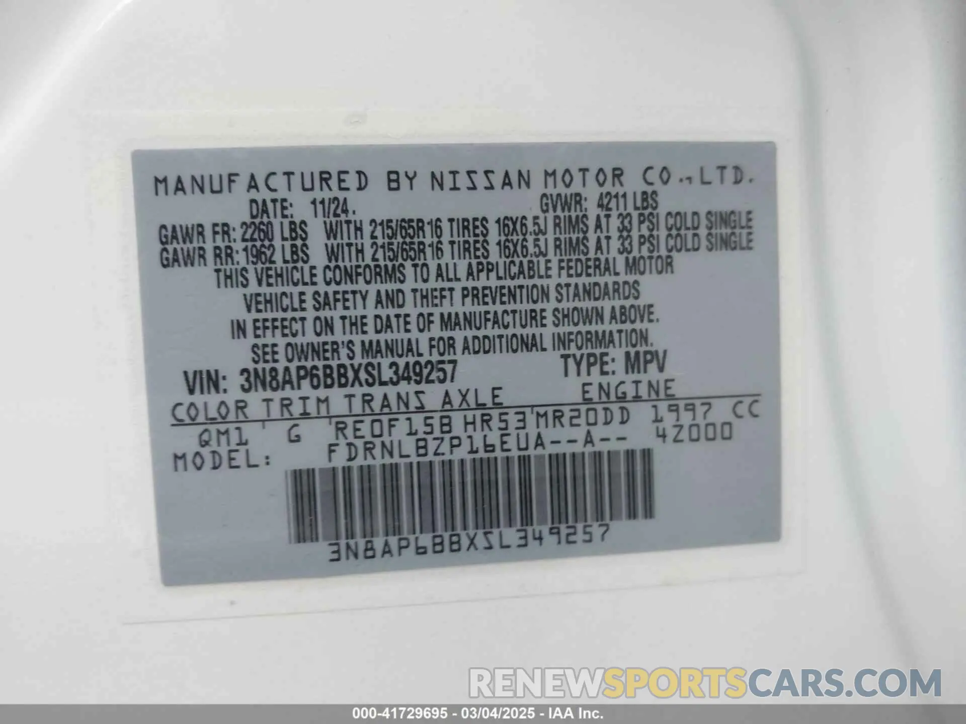9 Photograph of a damaged car 3N8AP6BBXSL349257 NISSAN KICKS 2025