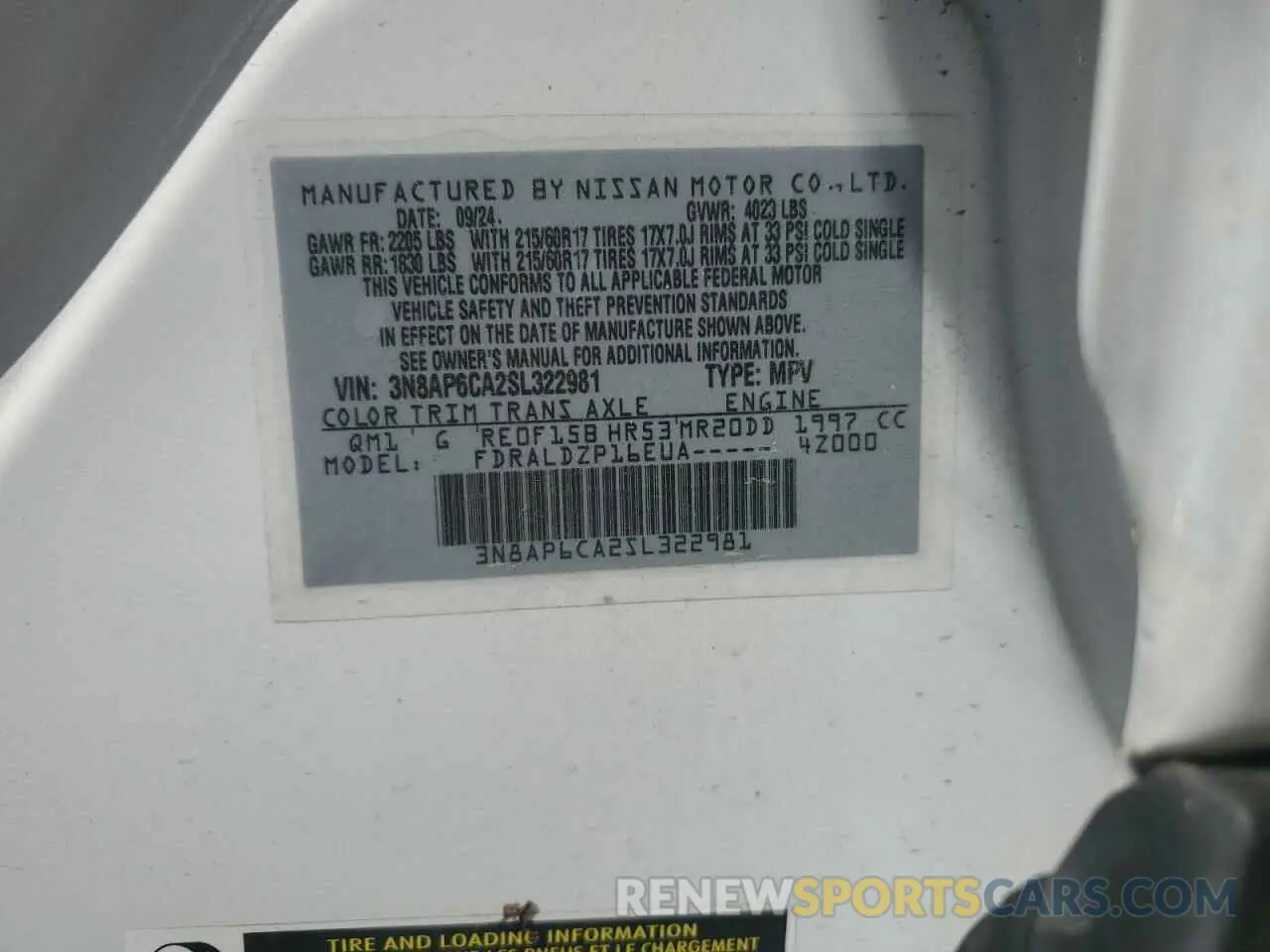 13 Фотография поврежденного автомобиля 3N8AP6CA2SL322981 NISSAN KICKS 2025