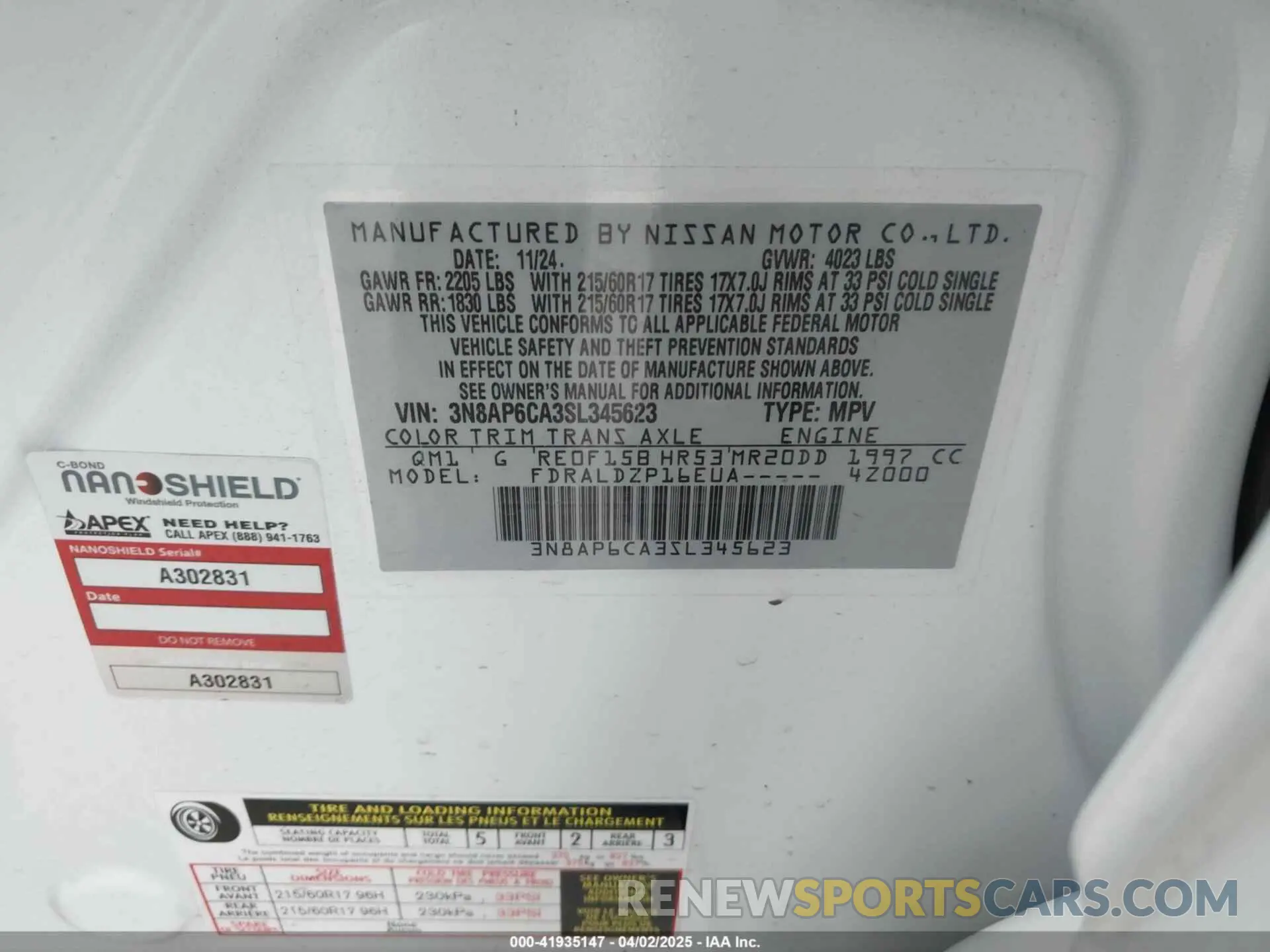 9 Фотография поврежденного автомобиля 3N8AP6CA3SL345623 NISSAN KICKS 2025