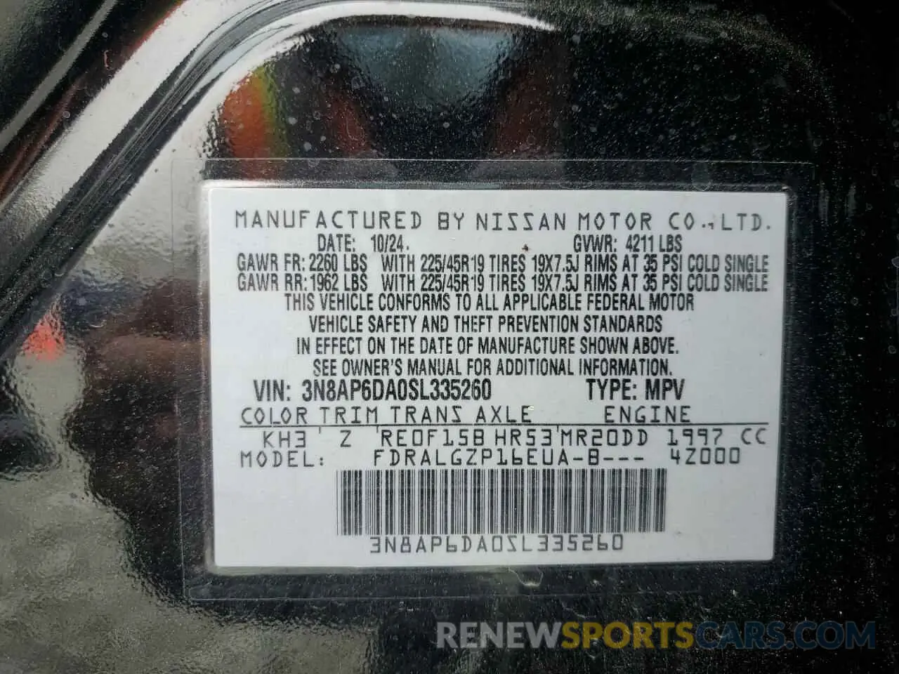 13 Photograph of a damaged car 3N8AP6DA0SL335260 NISSAN KICKS 2025