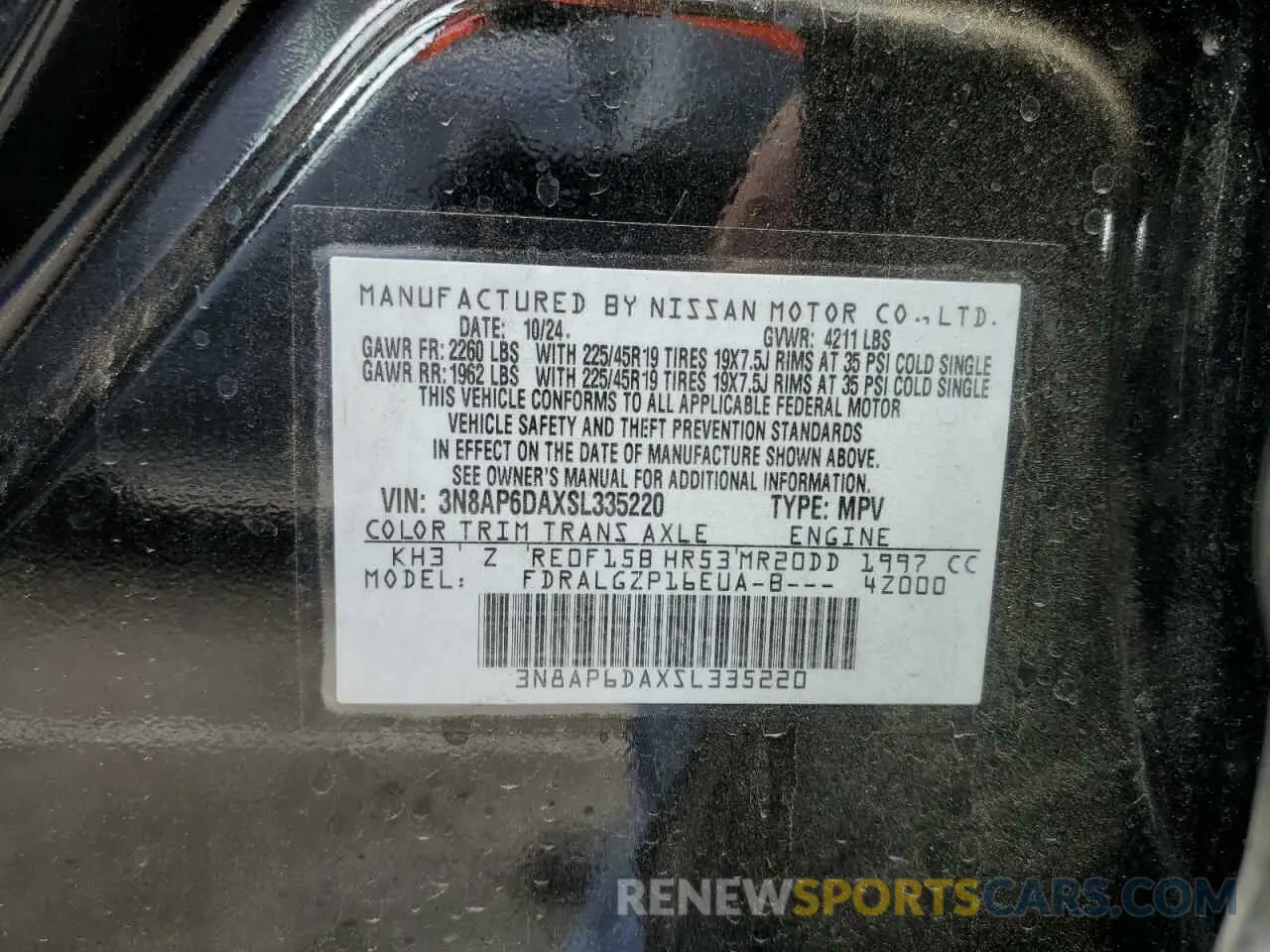 13 Фотография поврежденного автомобиля 3N8AP6DAXSL335220 NISSAN KICKS 2025