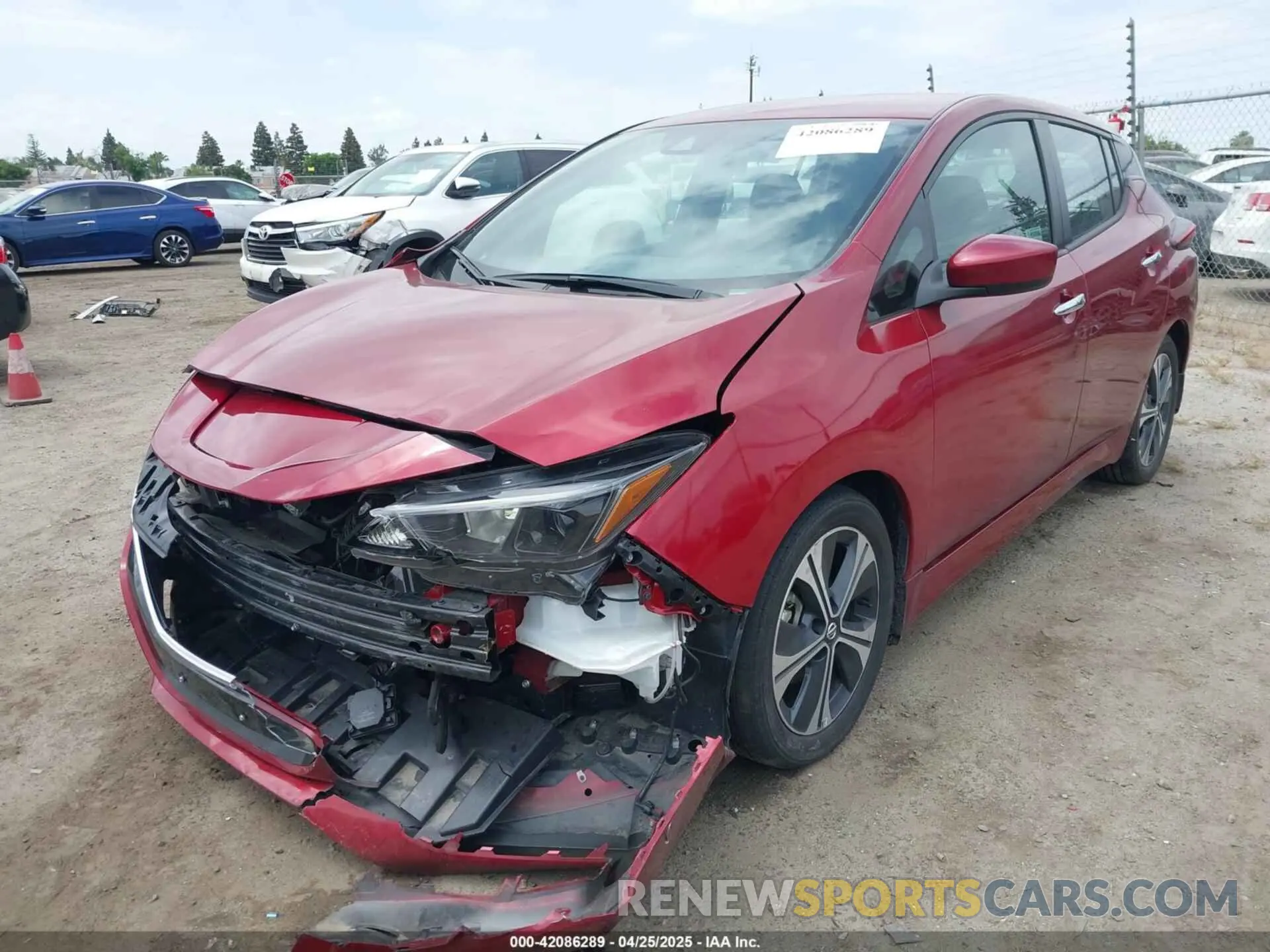 2 Photograph of a damaged car 1N4AZ1CV8NC563090 NISSAN LEAF 2022