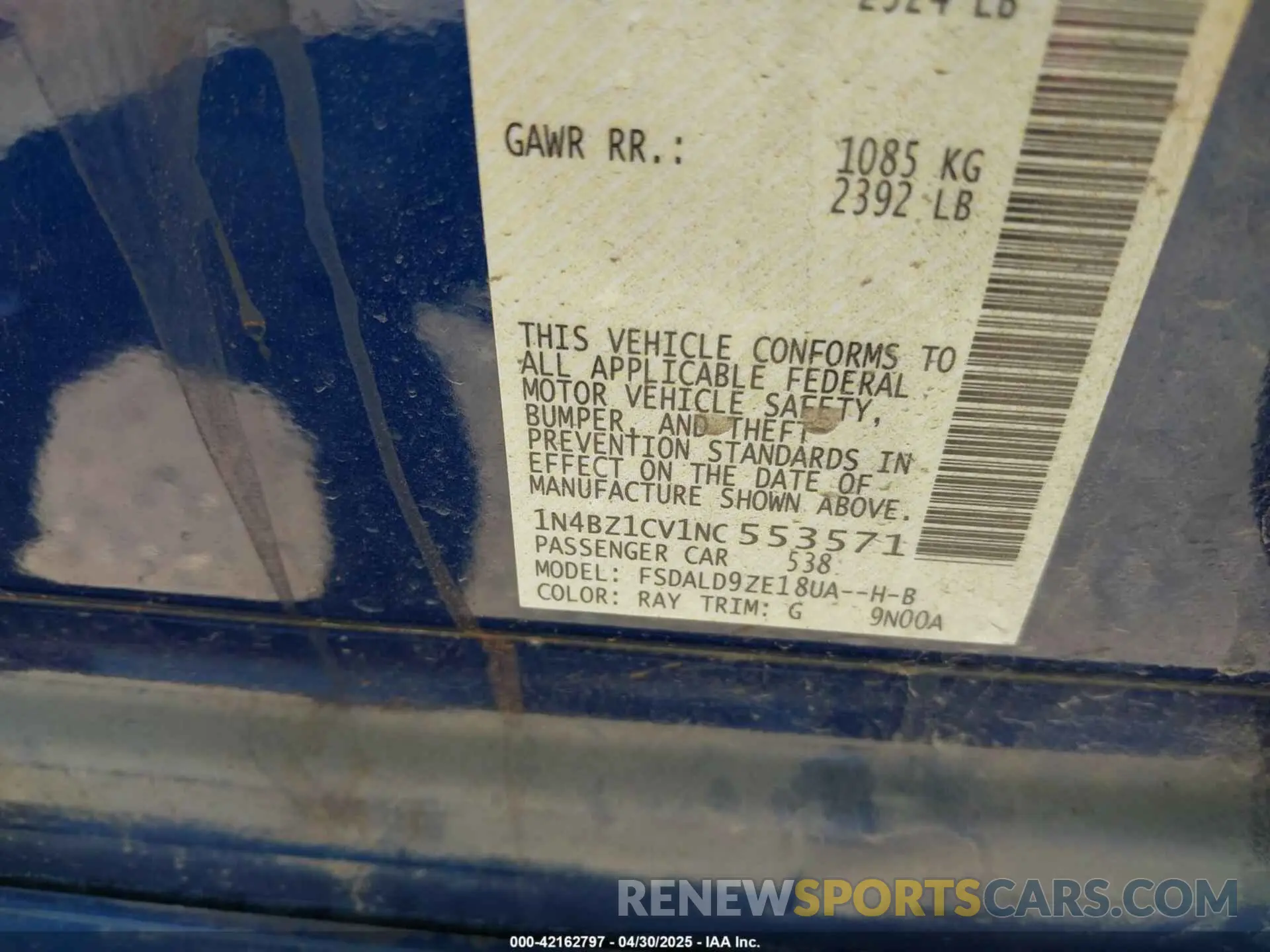 9 Photograph of a damaged car 1N4BZ1CV1NC553571 NISSAN LEAF 2022